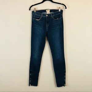 L’Agence | Medium Wash Mid Rise Zipper Ankle Skinny Jeans Size 27